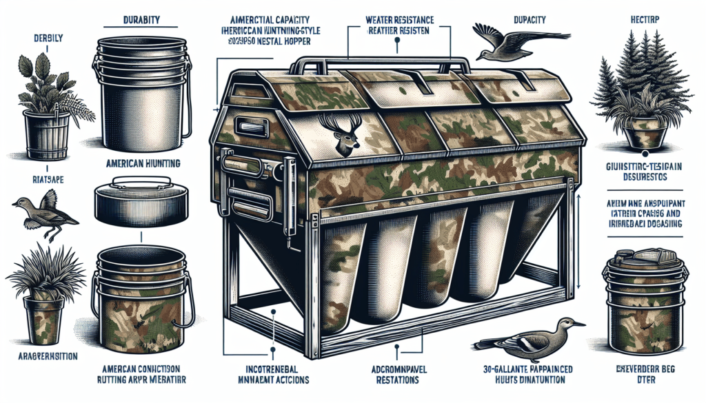 American Hunter WF 30gal Nesting Hopper w/Gravity Feeder, Black, One Size, AH-225GRAV