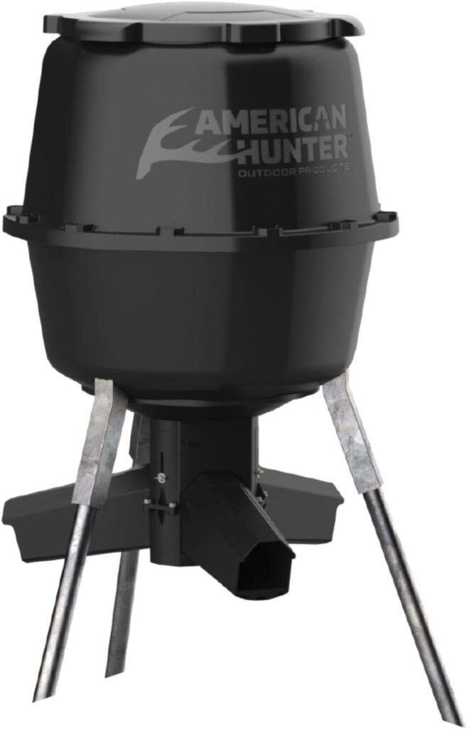 American Hunter WF 30gal Nesting Hopper w/Gravity Feeder, Black, One Size, AH-225GRAV