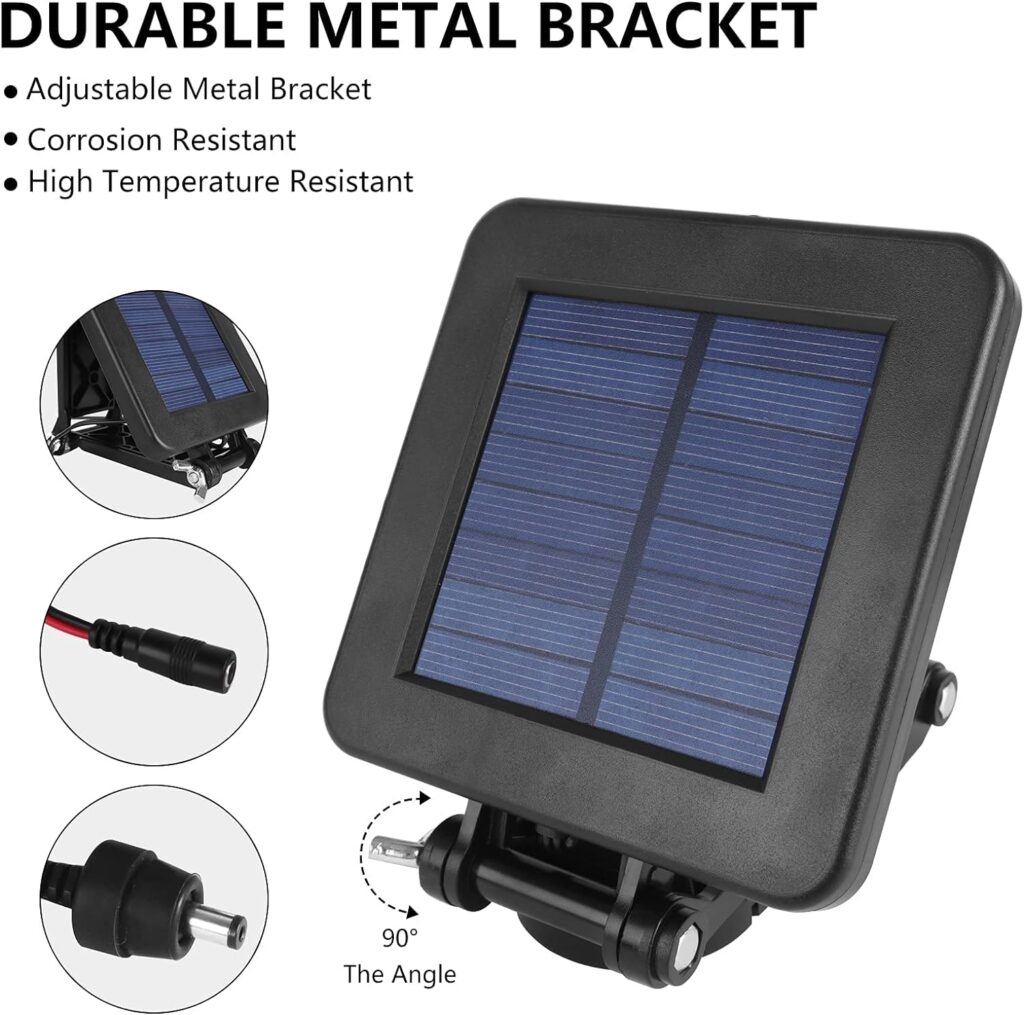 6V Solar Panel for Deer Feeder, Efficient Solar Panel Charger w/Adjustable Mounting Bracket  Alligator Clips, 6V Solar Panel Compatible with Game Feeder Timer  6V Rechargeable Batteries