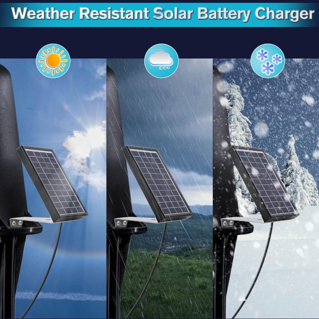 Solar Panel Deer Feeder Battery Charger 6V 3.5W, Waterproof Solar Panel Battery Charger with Aluminum Mounting Bracket and Alligator Clip Solar Panel Trickle Charger for Deer Feeder Outdoor Hunting