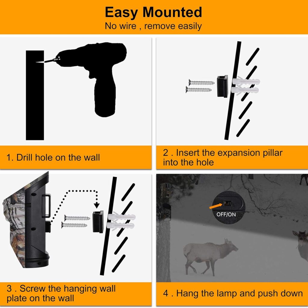 Feeder Hog Light Vizzlema Outdoor Solar Feeder Light for Hunting with Motion Sensor and Green Light for Game Animal Hunting