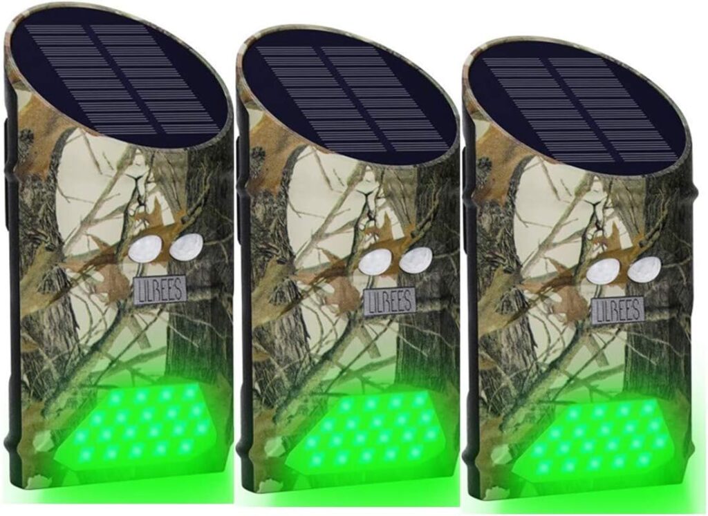 Hog Feeder Wildlife Light with Solar Panel Motion Activated for Predator Coyote Pig Varmint Deer (FL-4) (3 Pack)