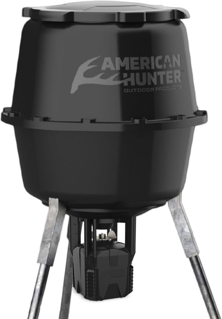 American Hunter 30 Gal Nesting Hopper | Hunting Durable Lightweight 3 Legged Game Feeder with XDE-Pro Automatic Delivery System