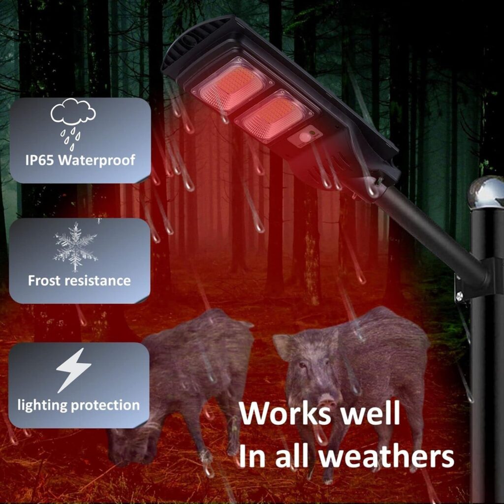 Hog Lights Set for Night Hunting, Deer Night Feeder Lights, Solar Powered Green Light with Motion Actived,Hunting Accessories -Sedrerair