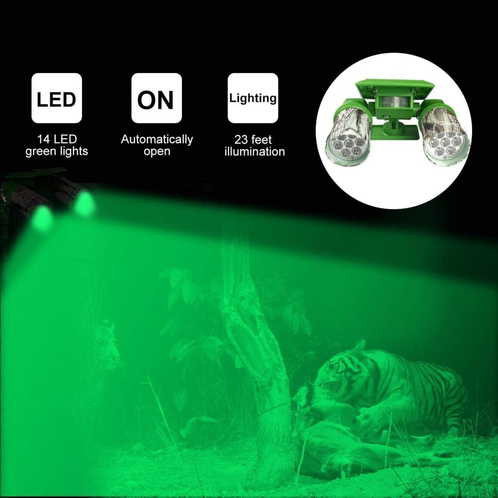 Deer Feeder Light Hog Hunting Green Light Spotlight PIR Motion Sensor 120°Angle IP65 Waterproof Outdoor Animal Game Feeder Cage