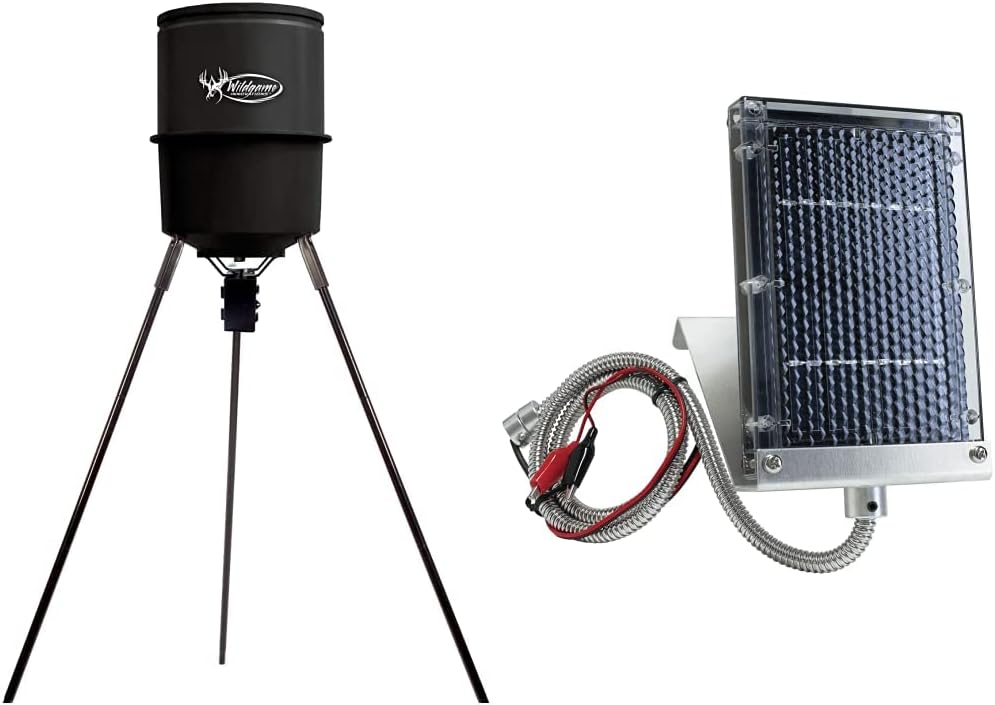 Wildgame Innovations TriPod Deer Feeder with Solar Panel Battery Charger