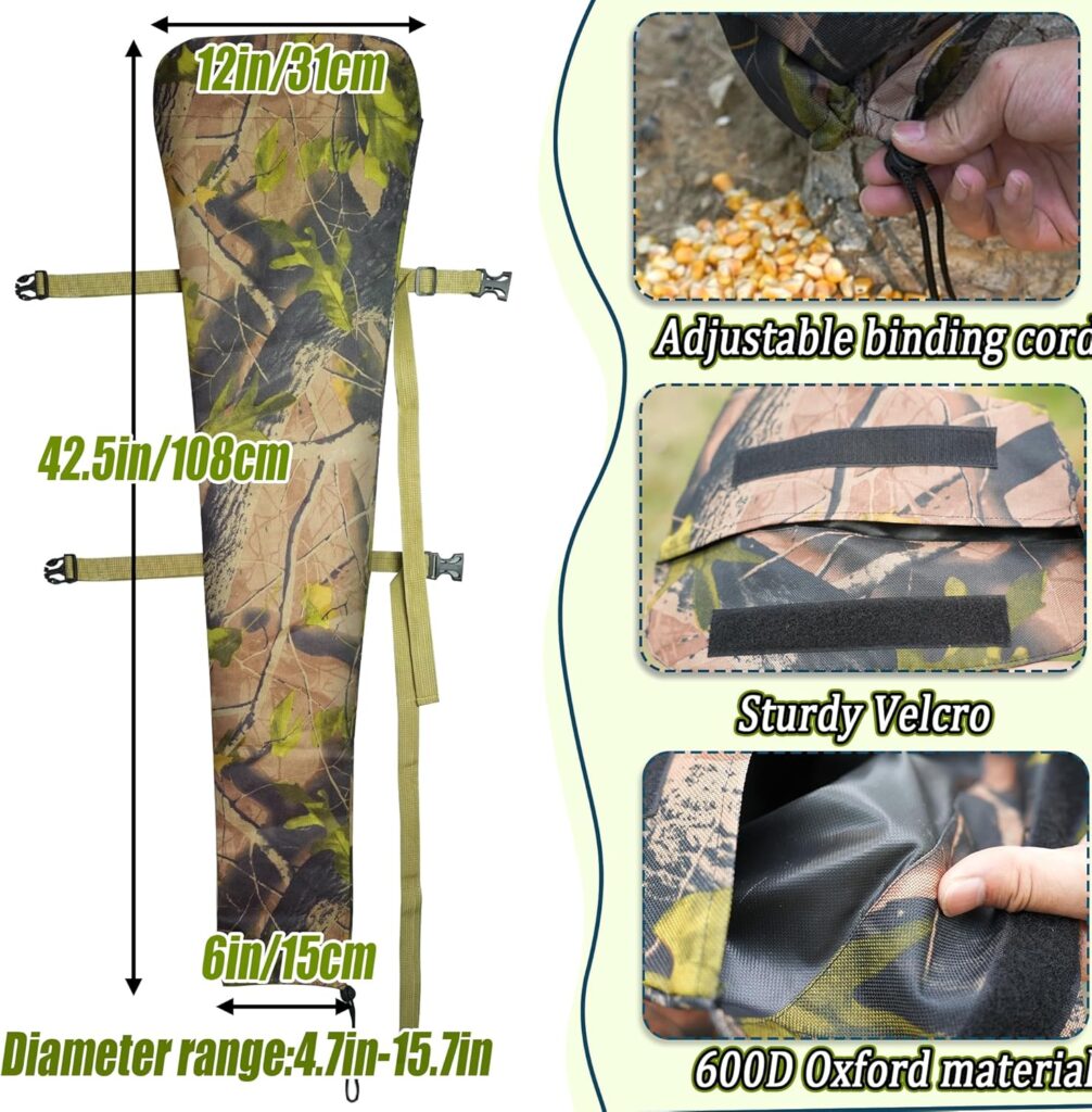 100 lb Bag Feeder Adjustable Deer Corn Feeders for Deer Hunting Durable Weatherproof Gravity Deer Feeder Tree Deer Feeders for Hunting -HD Camo