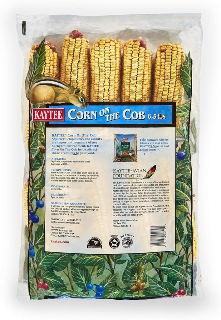 Kaytee Corn On The Cob Food For Wild Squirrels, Rabbits, Chipmunks and Other Backyard Wildlife, 6.5 Pound