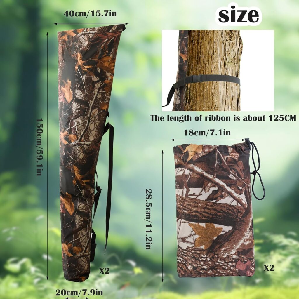 Waterproof Deer Bag Feeder with Adjustable Strap, Hanging Gravity Deer Corn Feeder Camo Tree Hugger Game Feeder for Hunting and Feeding Wild Animals, 100 lb, Weatherproof Oxford Fabric